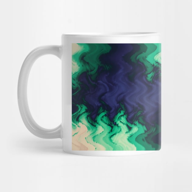 The abyss, blue and green abstract deep underwater print by KINKDesign